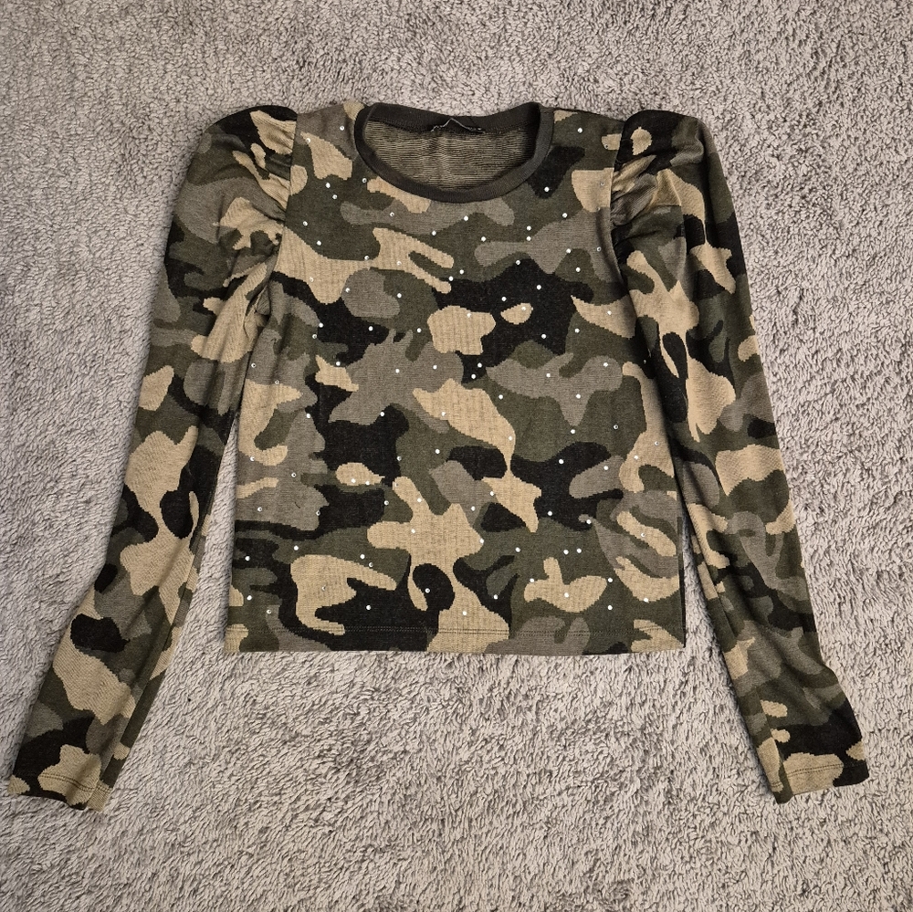 Zara Camouflage Long Sleeve Top